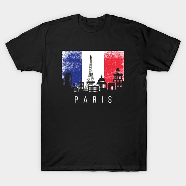 Paris, skyline, france flag T-Shirt by ThyShirtProject - Affiliate